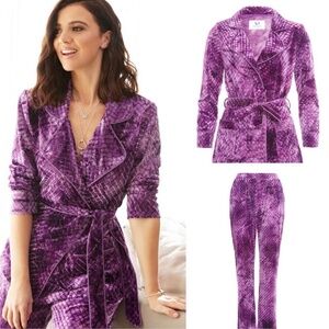 MCHUGH LUXURY LIFESTYLE VELVET PIJAMAS LOUNGEWEAR TROUSERS BLAZER SET